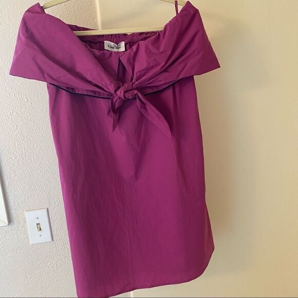 Revolve LINE & DOT FUCHSIA Lorena cotton off the shoulder mini DRESS NUE - L - Picture 4 of 6